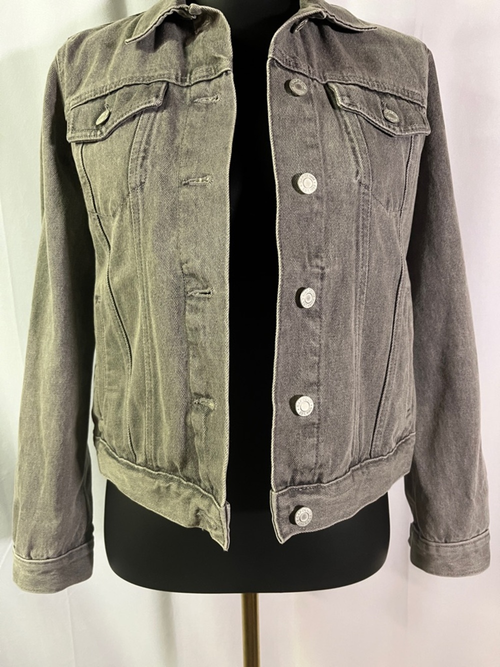 Gap Washed Grey Icon Cropped Denim Jacket - Picture 7 of 16